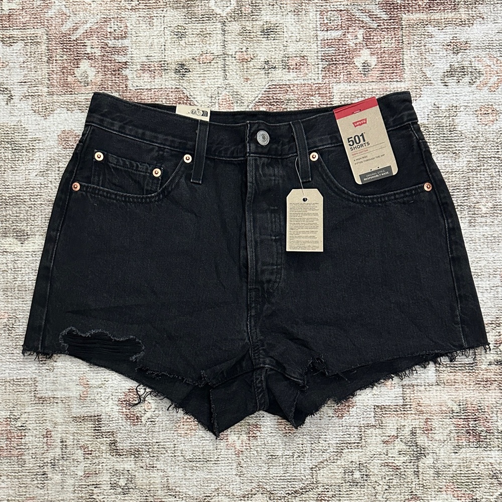 Woman’s NWTs Black High Waisted 501 Button Fly Denim Levi’s